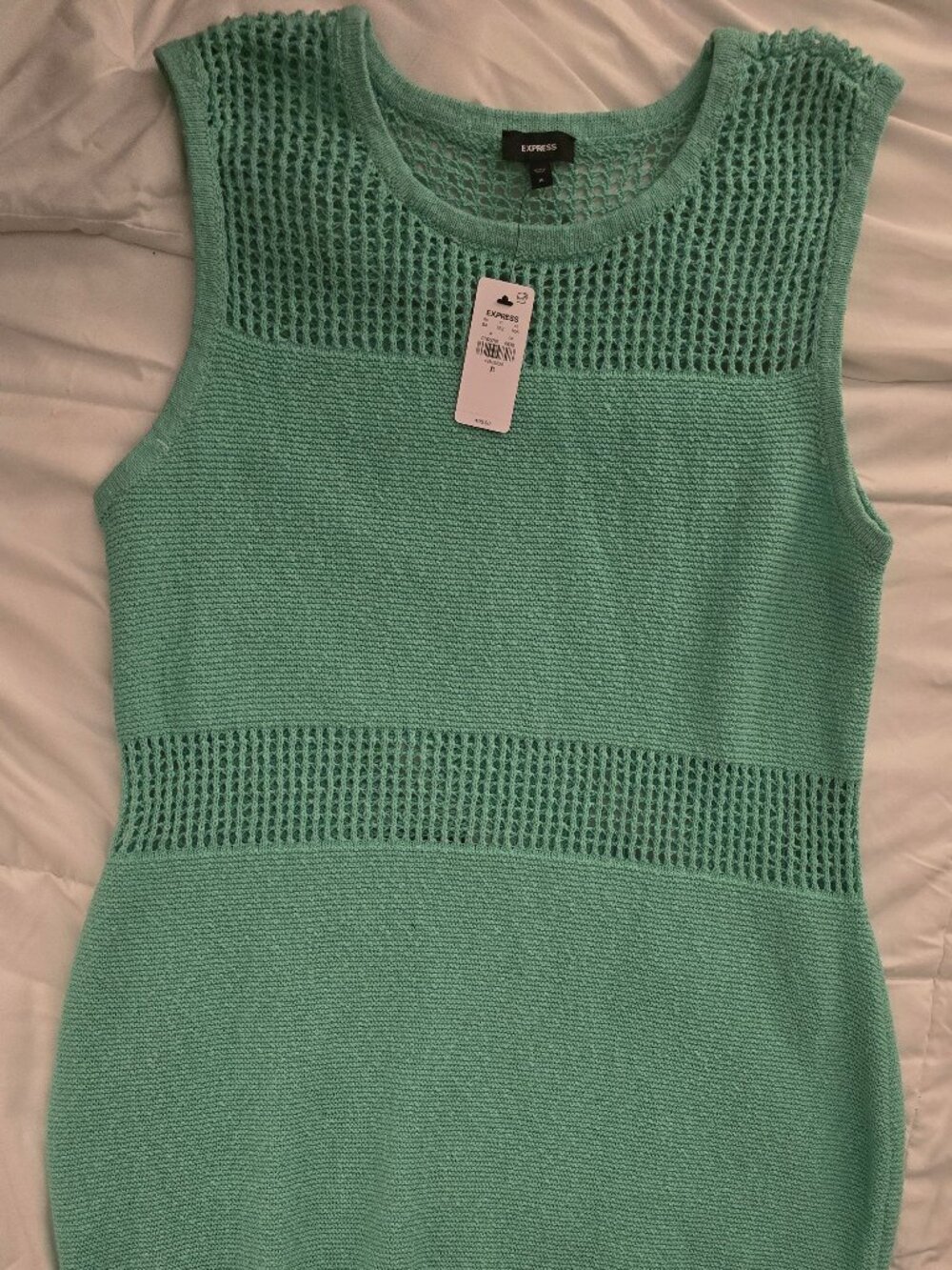 NWT Express Open Stitch Crew Neck Sleeveless Sweater Midi Dress (XL) - Picture 3 of 6